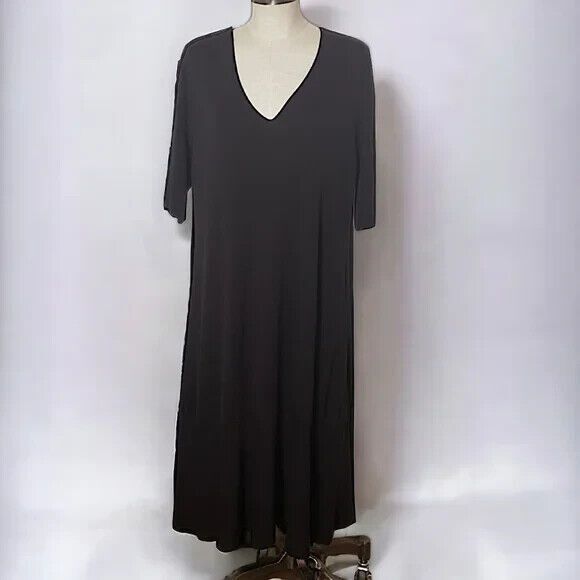 Eileen Fisher Clean Girl Minimalist Parisian V-Neck Sweater Dress NWT~$398 - Picture 4 of 12
